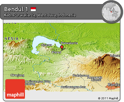 Physical Panoramic Map of Bendul 1