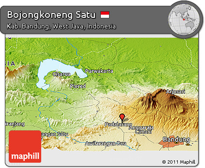 Physical Panoramic Map of Bojongkoneng Satu
