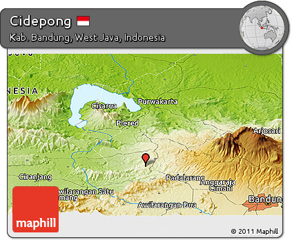 Physical Panoramic Map of Cidepong
