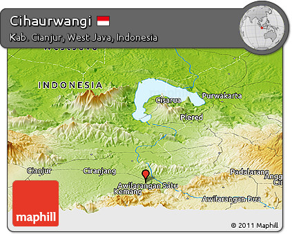 Physical Panoramic Map of Cihaurwangi