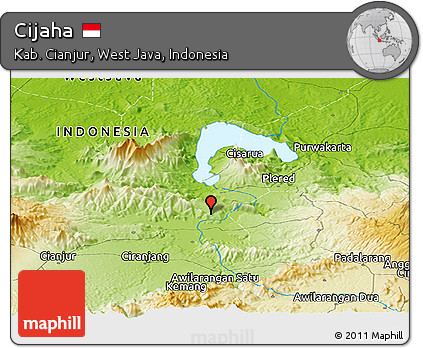 Physical Panoramic Map of Cijaha