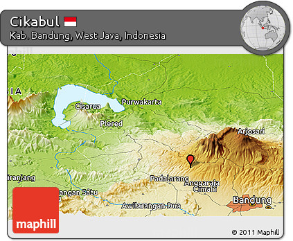 Physical Panoramic Map of Cikabul