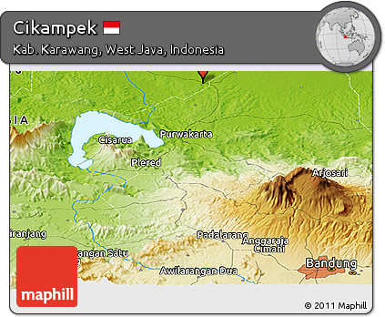 Physical Panoramic Map of Cikampek