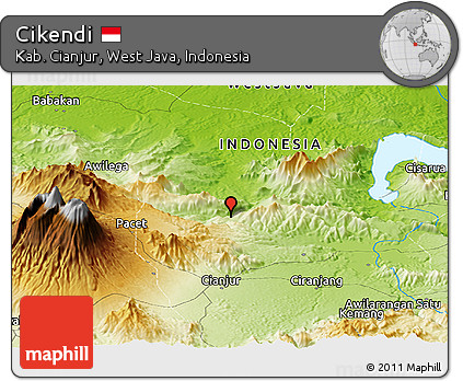 Physical Panoramic Map of Cikendi