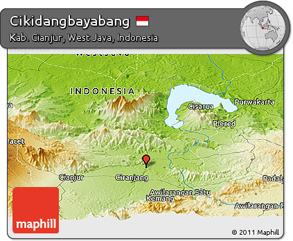 Physical Panoramic Map of Cikidangbayabang