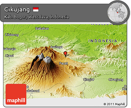 Physical Panoramic Map of Cikujang