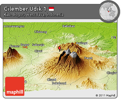 Physical Panoramic Map of Cilember Udik 1