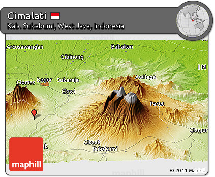 Physical Panoramic Map of Cimalati