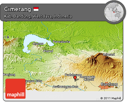 Physical Panoramic Map of Cimerang
