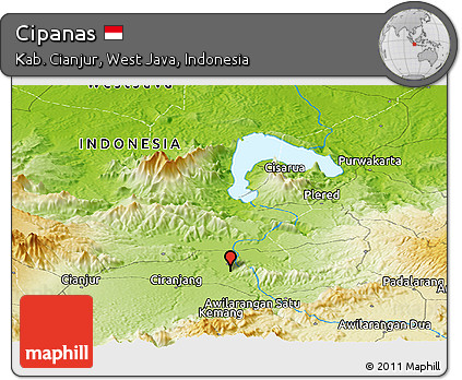 Physical Panoramic Map of Cipanas