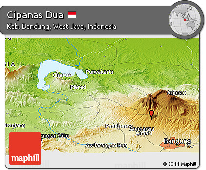 Physical Panoramic Map of Cipanas Dua