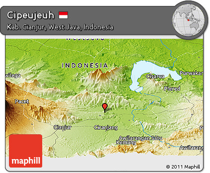 Physical Panoramic Map of Cipeujeuh