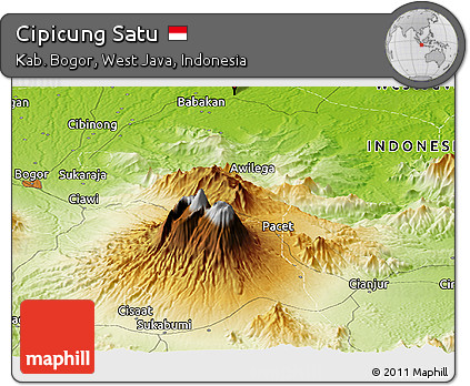 Physical Panoramic Map of Cipicung Satu
