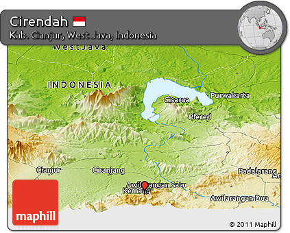 Physical Panoramic Map of Cirendah