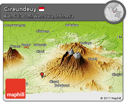 Physical Panoramic Map of Cireundeuy
