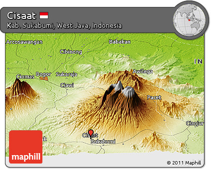 Physical Panoramic Map of Cisaat
