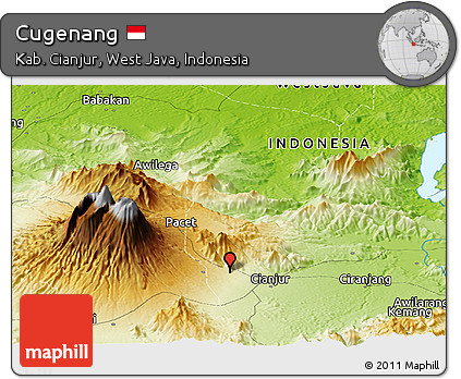 Physical Panoramic Map of Cugenang