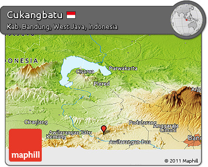 Physical Panoramic Map of Cukangbatu