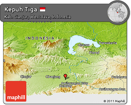 Physical Panoramic Map of Kepuh Tiga