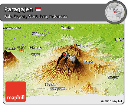 Physical Panoramic Map of Paragajen