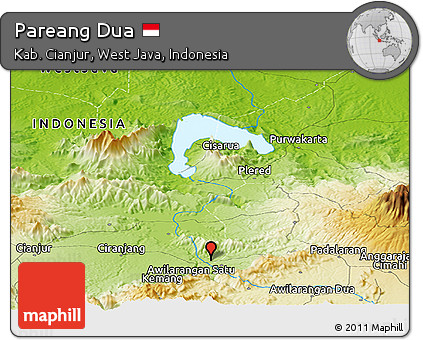 Physical Panoramic Map of Pareang Dua