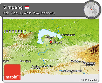 Physical Panoramic Map of Simpang