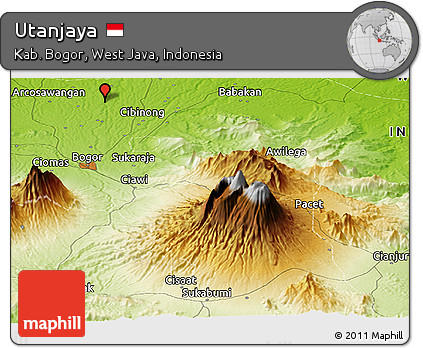 Physical Panoramic Map of Utanjaya
