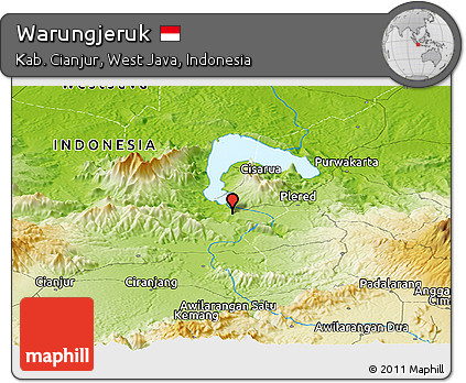 Physical Panoramic Map of Warungjeruk