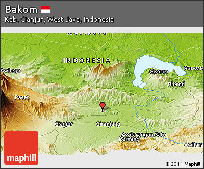 Physical Panoramic Map of Bakom