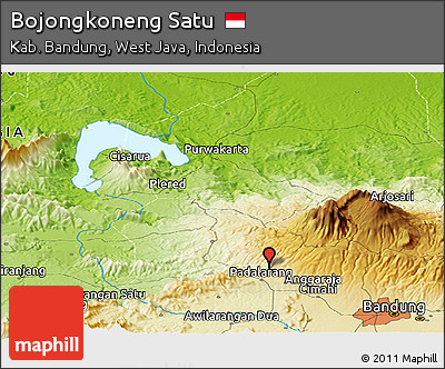 Physical Panoramic Map of Bojongkoneng Satu