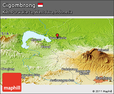 Physical Panoramic Map of Cigombrong