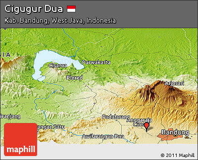 Physical Panoramic Map of Cigugur Dua