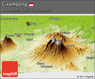 Physical Panoramic Map of Cikempong