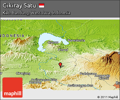 Physical Panoramic Map of Cikiray Satu