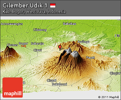 Physical Panoramic Map of Cilember Udik 1