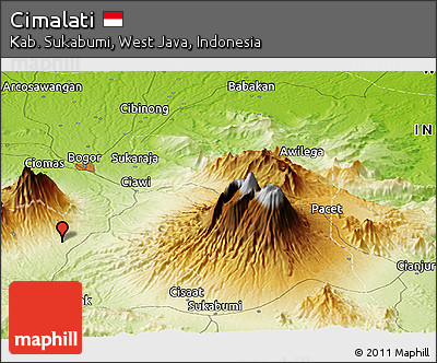 Physical Panoramic Map of Cimalati