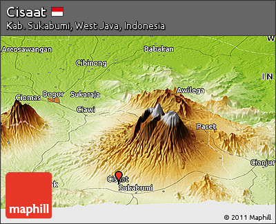 Physical Panoramic Map of Cisaat