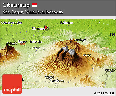 Physical Panoramic Map of Citeureup