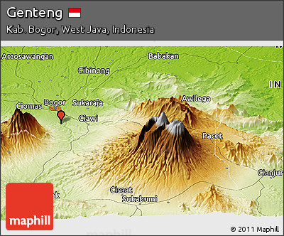 Physical Panoramic Map of Genteng
