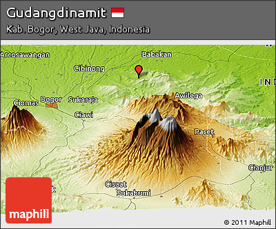 Physical Panoramic Map of Gudangdinamit