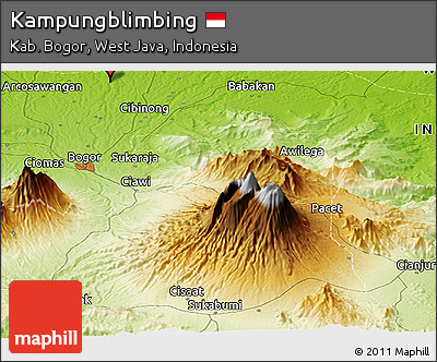 Physical Panoramic Map of Kampungblimbing