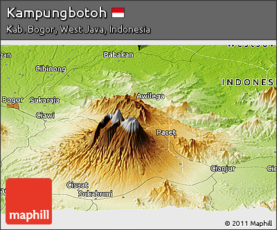 Physical Panoramic Map of Kampungbotoh