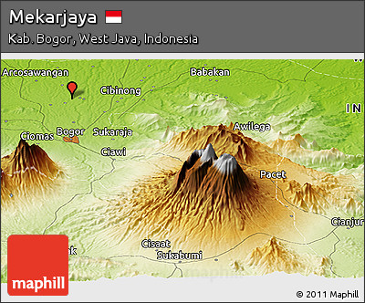 Physical Panoramic Map of Mekarjaya