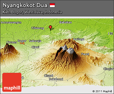 Physical Panoramic Map of Nyangkokot Dua