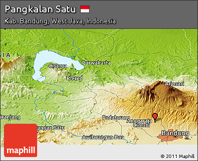 Physical Panoramic Map of Pangkalan Satu