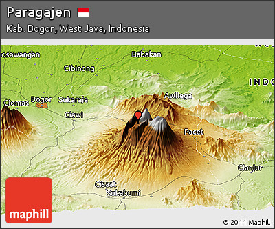 Physical Panoramic Map of Paragajen