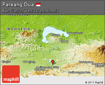 Physical Panoramic Map of Pareang Dua