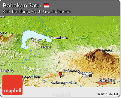 Physical Panoramic Map of Babakan Satu