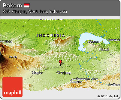 Physical Panoramic Map of Bakom