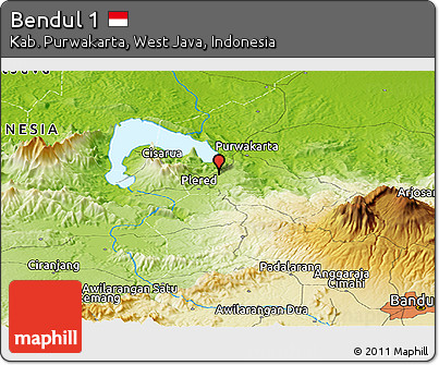 Physical Panoramic Map of Bendul 1